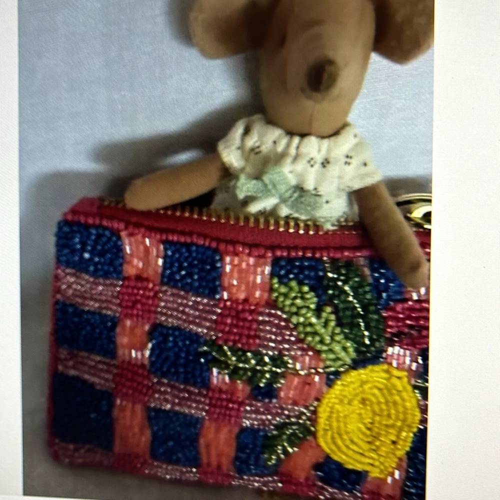 Anthropologie Beaded Coin Purse: LEMON Picnic Edition AHmazing Gift Card Holder